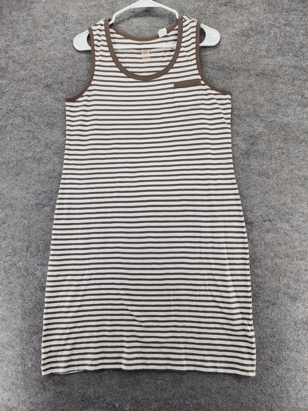 Zenergy by Chicos Dress Womens 1 US Medium Sleeveless Brown White Striped Tank